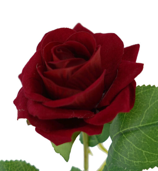 Red Heart Velvet Rose Stem 50CM - Image 2